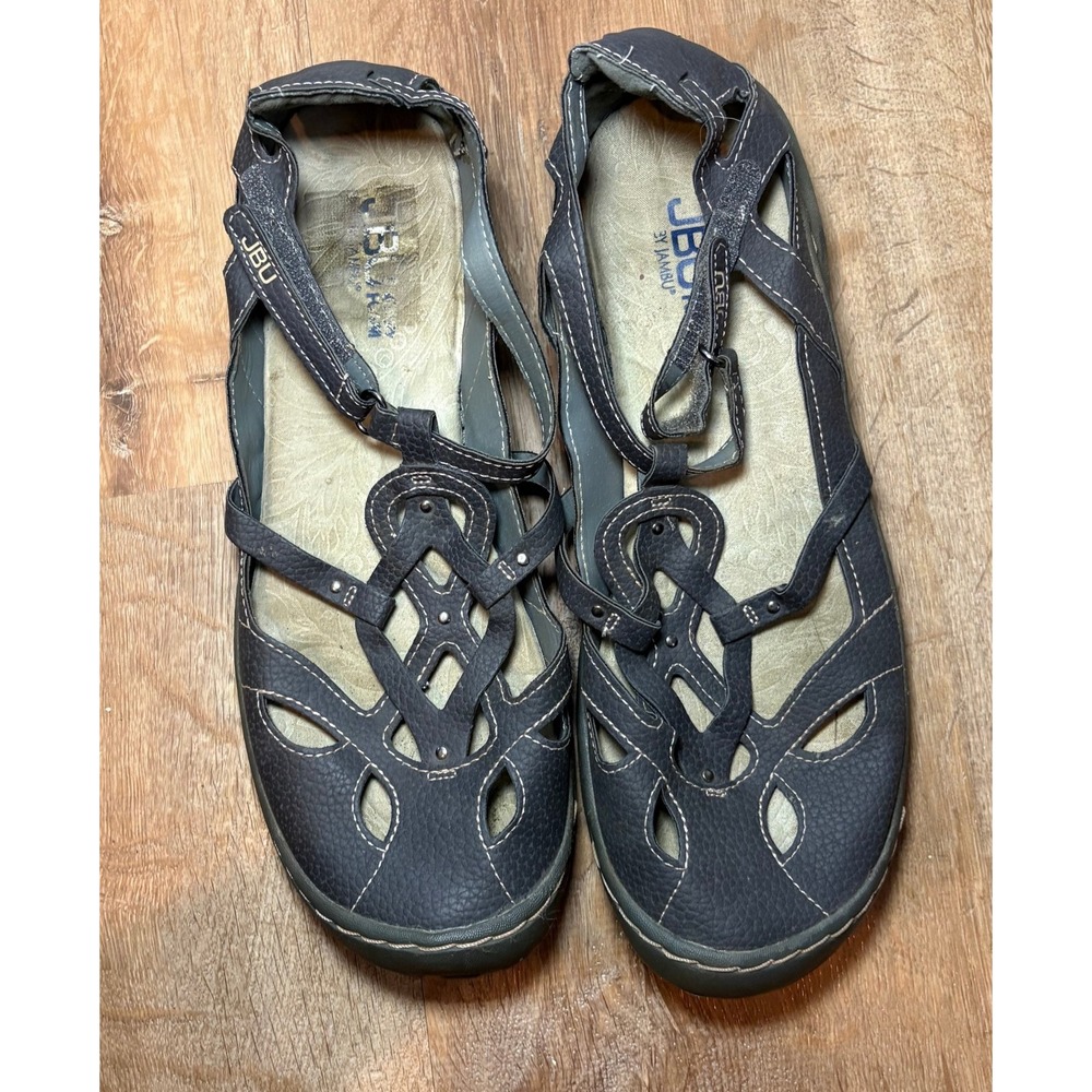 JBU by Jambu Sydney Memory Foam Grey Mary Jane Shoes Walking Sandals Womens 10m